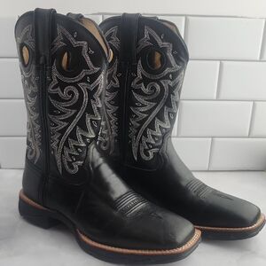 LADY REBEL Black Western Cowboy Boots